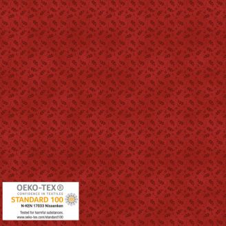 Tissu patchwork rouge mini feuillage