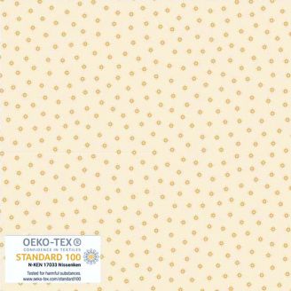 Tissu patchwork beige clair mini motif beige
