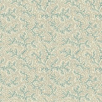 Tissu patchwork gris clair feuillages bleu et gris - Tradewinds de Renée Nanneman