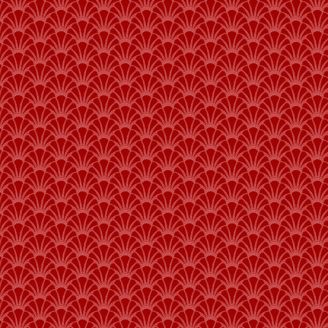 Tissu patchwork rouge éventails géométriques - Tradewinds de Renée Nanneman