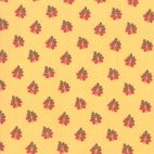 Tissu patchwork jaune paille feuilles rouges et marron de Betsy Chutchian