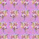 Tissu Patchwork bouquets fond parme - Harmony de Carlyn Gavin