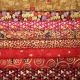 8 coupons de tissus patchwork Klimt noir rouge
