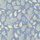 Tissu patchwork bleu ciel feuilles variées écrues - Flower Press