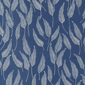 Tissu patchwork bleu foncé feuille allongée - Flower Press