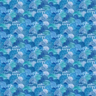 Tissu patchwork vagues bleues - Out to Sea