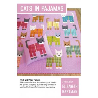 Chats en pyjama - Modèle de patchwork d'Elizabeth Hartman (en anglais)