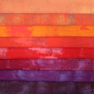 8 coupons de tissus Grunge orange prune