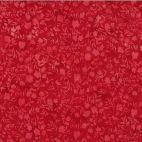 Tissu batik fleuri rouge ton sur ton