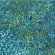 Tissu batik bleu pétrole confettis verts