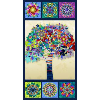 Panneau de tissu arbre multicolore - Fractal Forest