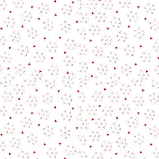 Tissu patchwork blanc petits triangles rouges