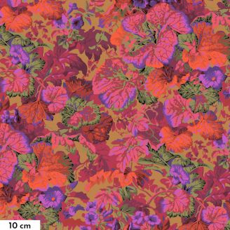 Tissu Philip Jacobs fleurs Grandiose Rust PJ013 