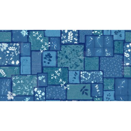 Tissu patchwork impressions cyanotype bleu - Bluebell de Janet Clare