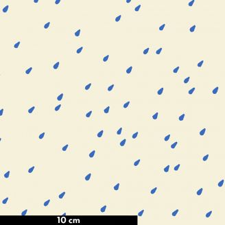 Tissu patchwork écru pluie bleue - Water
