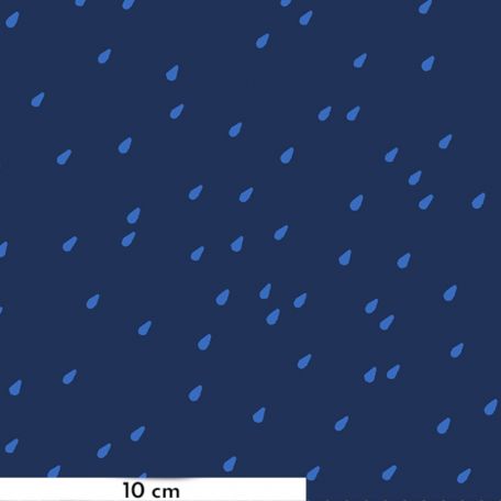 Tissu patchwork bleu foncé pluie bleu ciel - Water