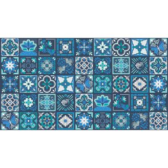 Panneau de tissu patchwork carreaux de ciment bleus - Land of Enchantment de Sariditty