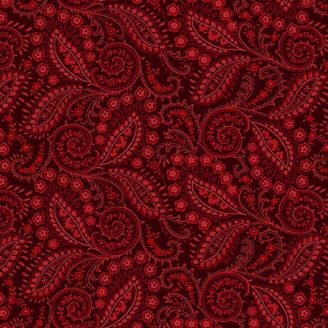 Tissu patchwork rouge cachemire torsadé - Quiet Grace
