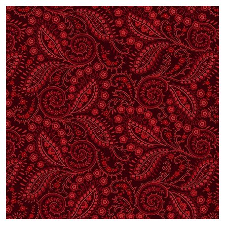 Tissu patchwork rouge cachemire torsadé - Quiet Grace