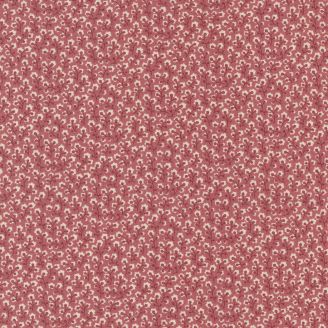 Tissu patchwork rouge fleurs de coton blanches - Antoinette de French General
