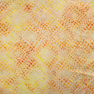 Tissu batik jaune pâle losanges en pointillés