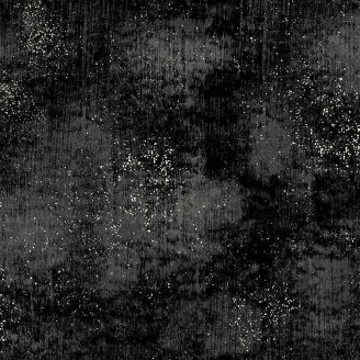 Tissu patchwork noir effet patiné et spray de peinture écrue - Verdigris de Libs Elliott