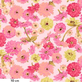 Tissu patchwork rose brassée de Zinnias - Garden de Martha Negley