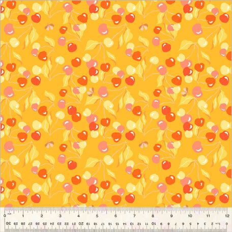 Tissu patchwork Cherry Picking mandarine - Summersault