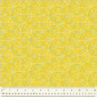 Tissu patchwork cercles Hoolahoop jaune or - Summersault