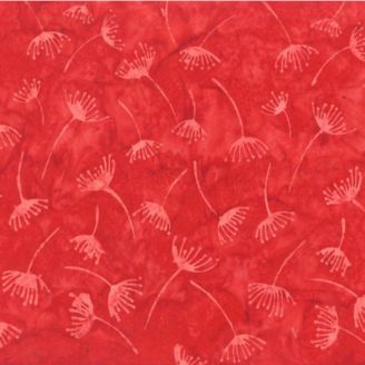 Tissu batik rouge pissenlits