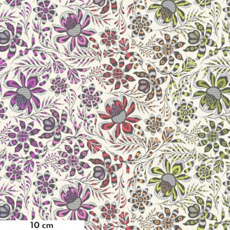 Tissu patchwork fleurs clématite "Wild vine" multicolore - Roar de Tula Pink