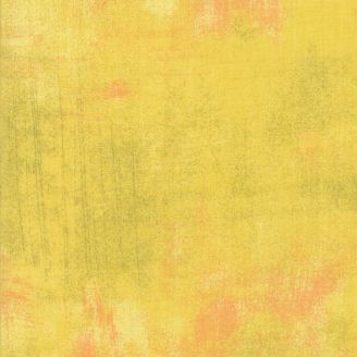 Tissu patchwork faux-uni patiné jaune curry - Grunge de Moda