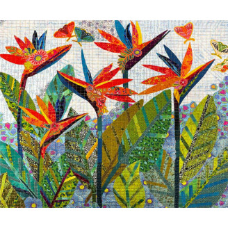 Patron Oiseaux du Paradis en appliqué-collé de Laura Heine (Bird of Paradise)