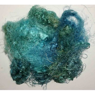 Fibres de soie bleu turquoise 