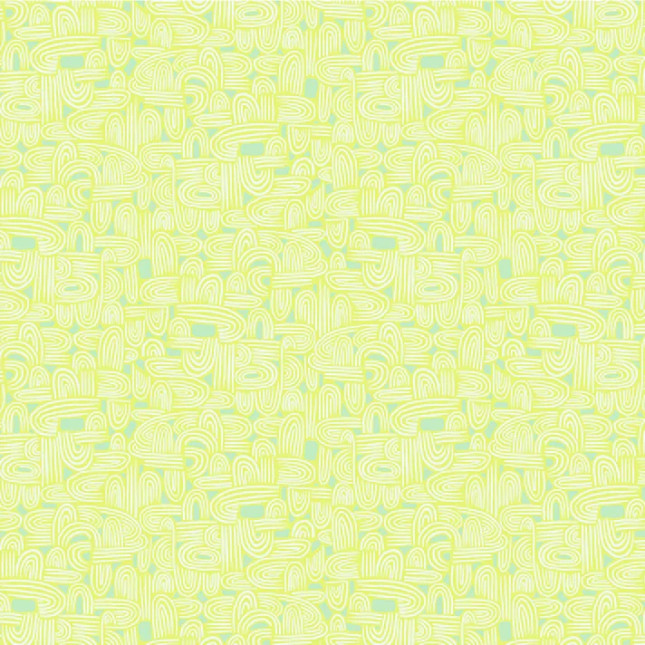 Tissu patchwork vert pastel et labyrinthe de courbes - Insectarium Tissu patchwork vert pastel et labyrinthe de courbes - Insectarium