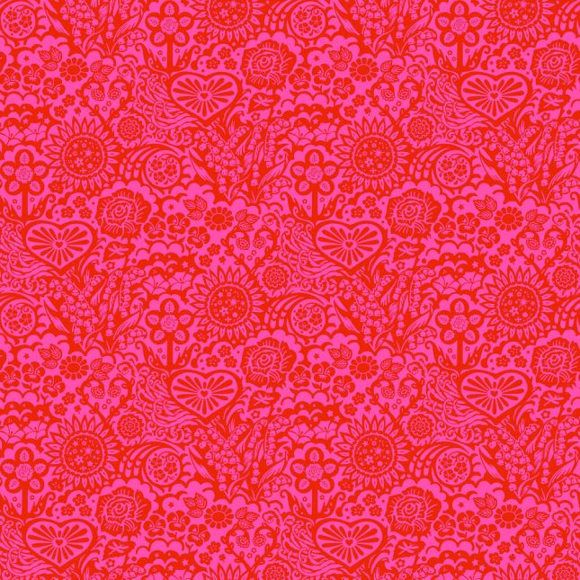 Tissu patchwork rose et jardin fleuri rouge - Yesterday de Juliana Horner Tissu patchwork rose et jardin fleuri rouge - Yesterday de Juliana Horner