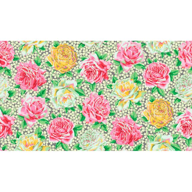 Tissu Philip Jacobs Rose Bloom Gris PJ077