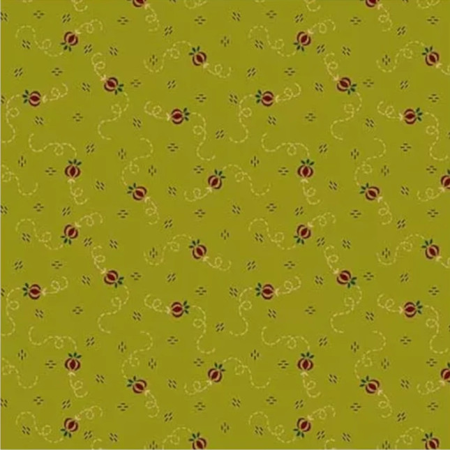 Tissu patchwork vert kiwi grenades en serpentin - Autumn Farmhouse de Kim Diehl Tissu patchwork vert kiwi grenades en serpentin - Autumn Farmhouse de Kim Diehl