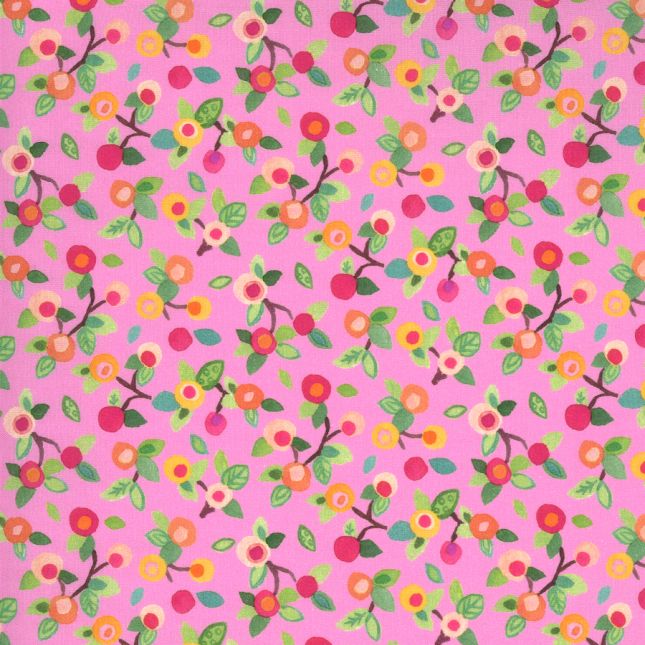 Tissu patchwork rose arbres fruitiers Tissu patchwork rose arbres fruitiers