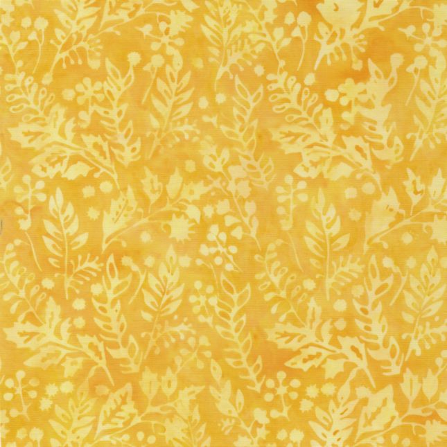Tissu Batik branches et baies jaune Jonquille Tissu Batik branches et baies jaune Jonquille