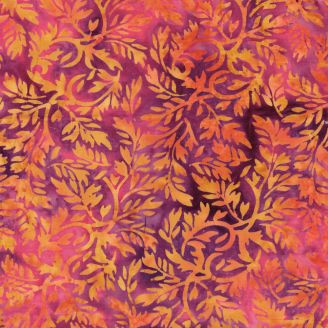Tissu Batik vigne violet rose orange
