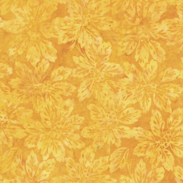 Tissu Batik feuilles et baies en grappe jaune Jonquille Tissu Batik feuilles et baies en grappe jaune Jonquille