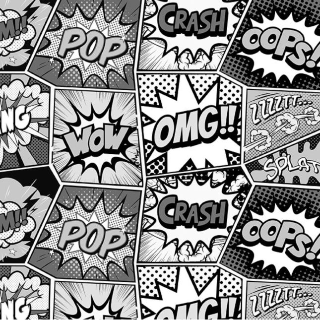 Tissu patchwork cases de Comics gris Sketchbook