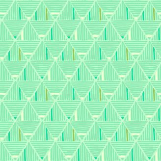 Tissu patchwork vert opaline triangles en bâtonnets