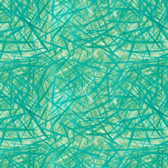 Tissu patchwork vert turquoise enchevêtrements Jazz