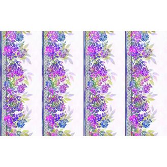 Tissu patchwork violet frises de fleurs Tissu patchwork violet frises de fleurs