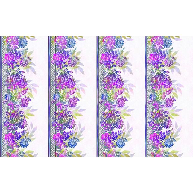 Tissu patchwork violet frises de fleurs Tissu patchwork violet frises de fleurs