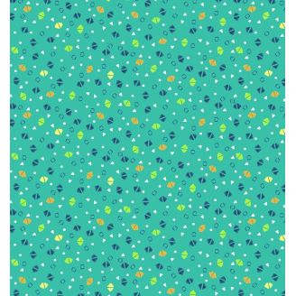 Tissu patchwork turquoise éclats de triangles