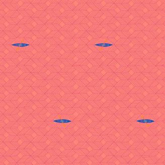 Tissu patchwork corail kayaks