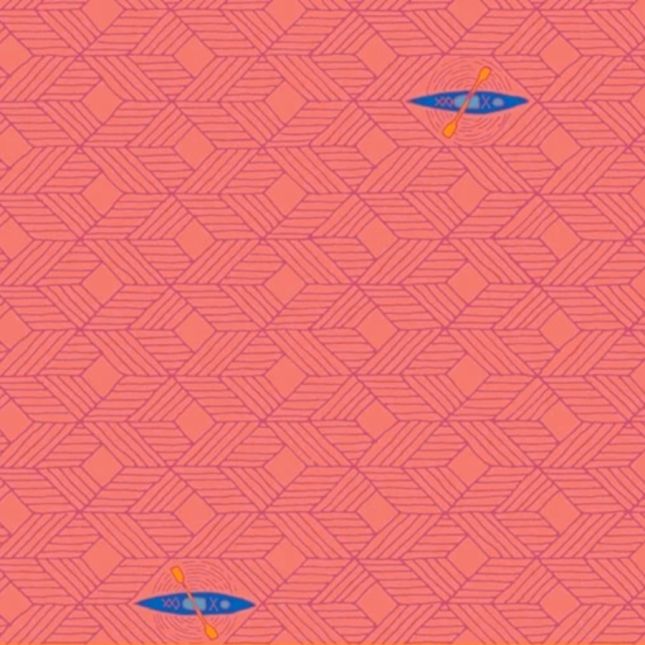 Tissu patchwork corail kayaks Tissu patchwork corail kayaks